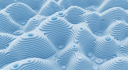 Abstract Blue Relief Landscape Design.