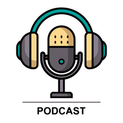 Podcast Icon Stock Illustrations. Mic. Voice symbol. Microphone. Radio