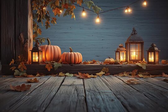 Autumn background series, cozy seasonal backdrops for Halloween, Thanksgiving, banners and mockups
