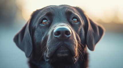 Black Labrador's Gaze