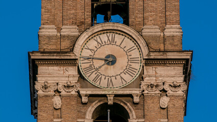 Clock tower on Neo classic museums buildings timelapse