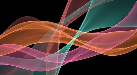 Abstract Colorful Flowing Lines Design.