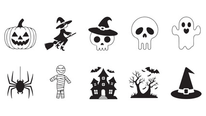 Fototapeta premium Spooky halloween night scene with haunted elements