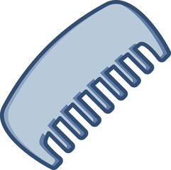 Comb vector icon with transparent background. Changeable blue color design.