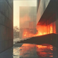 Urban fire scene