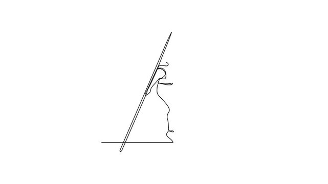 Animated self drawing of Athletics sports video design illustration. Javelin themes design in simple linear continuous style video concept. Great design for sports campaign and business purpose.