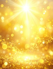 Golden glowing bokeh background
