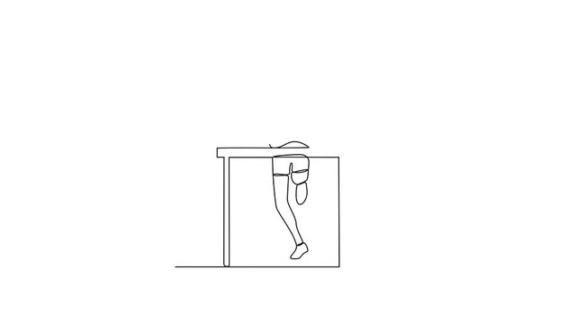Animated self drawing of Athletics sports video design illustration. Hurdles themes design in simple linear continuous style video concept. Great design for sports campaign and business purpose.