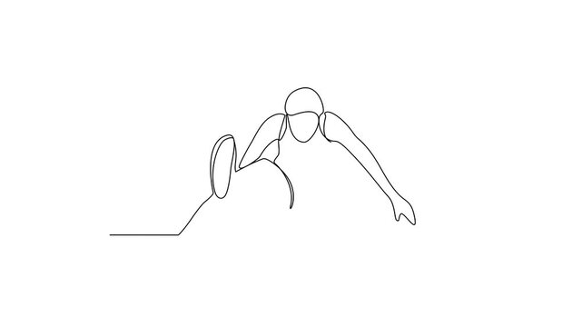 Animated self drawing of Athletics sports video design illustration. Javelin themes design in simple linear continuous style video concept. Great design for sports campaign and business purpose.