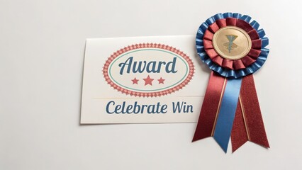 Colorful Award Ribbon with Certificate for Celebration and Achievement