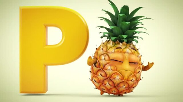Animated pineapple letter p