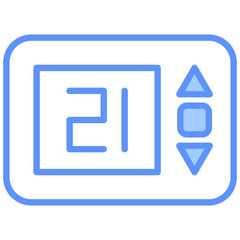 Thermostat Outline Blue Color Icon