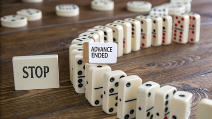 Stop Sign and Dominoes Representing Strategy and Game Play Concepts