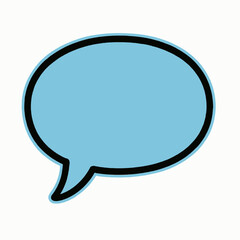 Fototapeta premium Vector graphic of a light blue comic style dialogue box or speech bubble for expressing ideas, messages, or conversation
