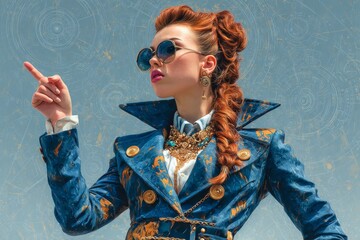 Pioneering business innovation through ai leadership. Advertising photo. Ai expert engaging audience with innovative business strategies. High-end fashion. Premium design.