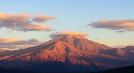 Majestic Mountain Peak at Sunrise.