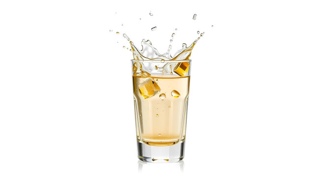 Collection of PNG. A glass shot of tequila making toast with splash isolated on a transparent background.