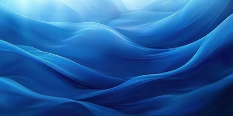 Obraz premium Smooth flowing abstract blue waves with translucent layered curves creating a serene and fluid visual effect
