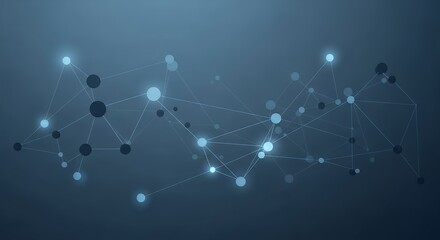 Network Connection Abstract Blue Background Data Visualization Technology Digital Communication Concept