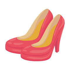 Classic pink high heel shoes illustration for fashion and style concepts