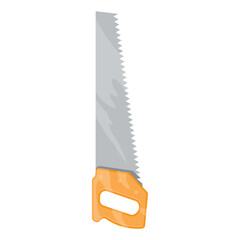 Cartoon hand saw illustration, a sharp tool for carpentry and construction work