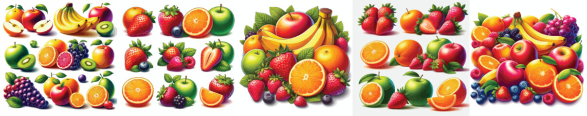 Vector image set of fruits