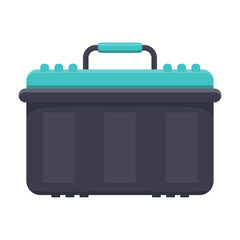 Vector illustration of a portable plastic storage case for tools and equipment