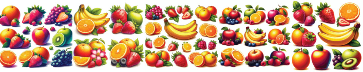 Vector image set of fruits