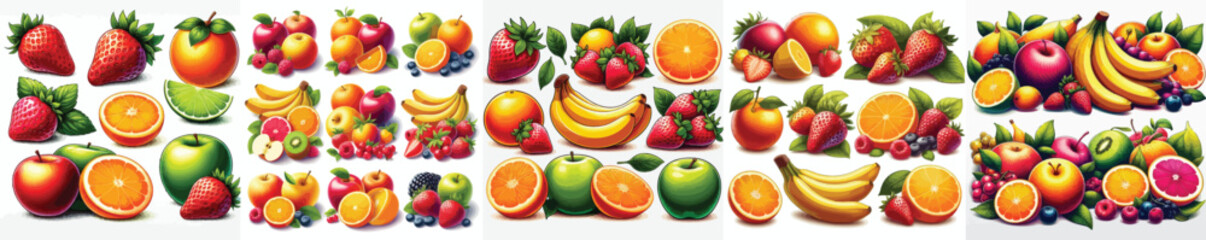 Vector image set of fruits