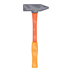 Cross peen hammer tool for construction and repair work cartoon vector graphic isolated on white