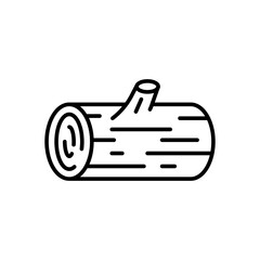 Log wood icon. Simple outline style. Element of autumn, tree, trunk, stump, firewood, bark, wooden, cut, pile, lumberjack, nature concept. Thin line symbol. Isolated design. © Skydot