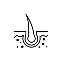 Hair follicle icon. Simple outline style. Dermatology, nourish, science, spa, medical, beauty, medicine, skin, growth, health element concept. Thin line symbol. Isolated design.