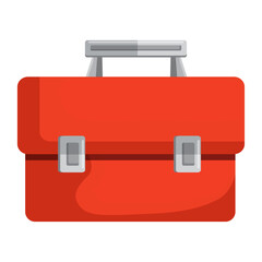 Isolated red toolbox icon representing work, repair, and hardware