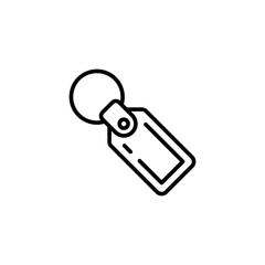 Keychain icon. Simple outline style. Key, chain, keyring, ring, car, house, home, hotel, label concept. Thin line symbol. Isolated design.