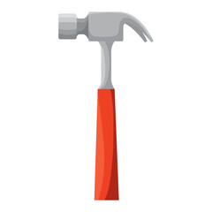 Vector illustration of a classic claw hammer tool for carpentry, DIY projects, and building