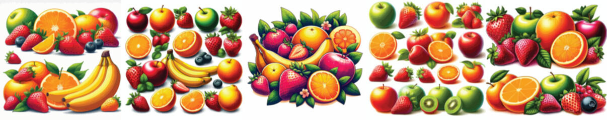 Vector image set of fruits