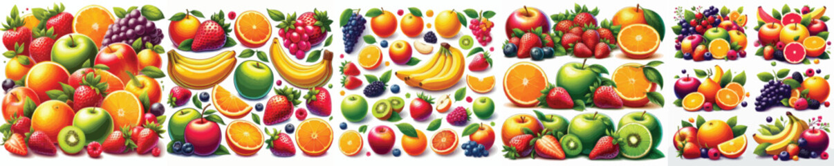 Vector image set of fruits