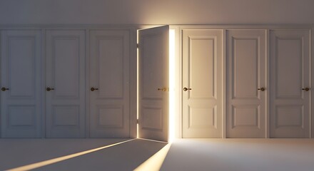 Glowing Open Door Opportunity, New Beginnings, Hope, Future Concept