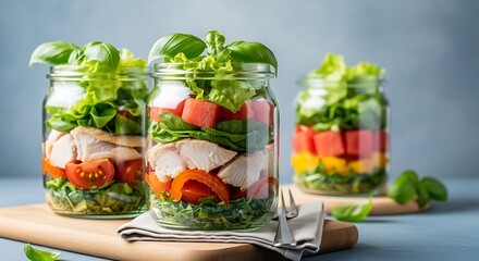 Healthy Lunch Ideas in Glass Jars.