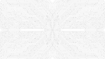 Electronic computer circuit board pattern background in black and white. Technology, ai, machine learning, big data, internet, blockchain, digital innovation, and cyber concept
