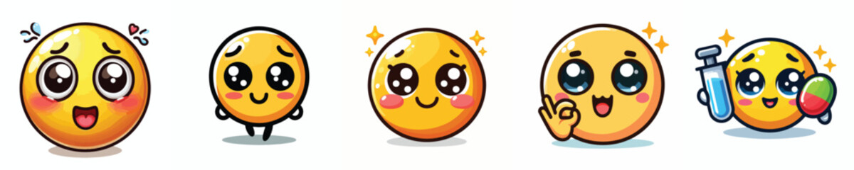 Vector one image of cute emoticon