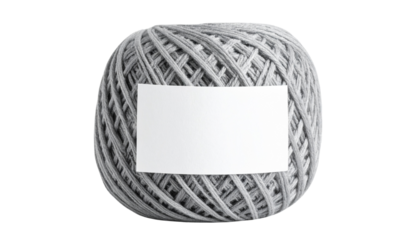 Grey wool yarn ball on a white background