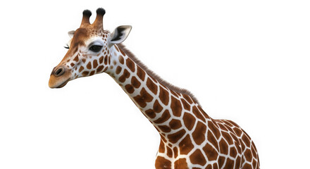 Majestic giraffe head and neck detailed portrait majestic wild animal isolated high resolution nature wildlife photography transparent background