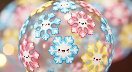colorful happy snowflakes