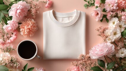 Folded Top with Flowers and Coffee