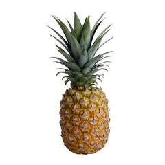 Fototapeta premium Vibrant ripe pineapple with lush green leaves ready for tropical enjoyment