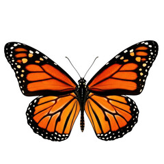 Obraz premium Vibrant monarch butterfly with orange wings isolated on transparent background