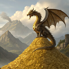 dragon statue on the top of the mountain