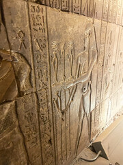 Grand columns and hawk statue stand at the massive temple,Edfu Temple, Egypt, temple, Horus, ancient, historic, landmark
