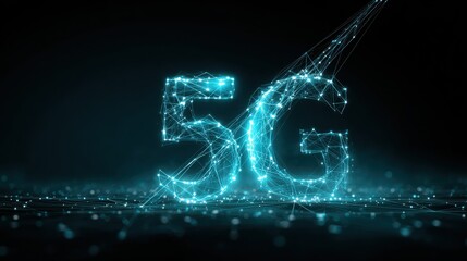 5G or 6G dot line mobile technology. Wireless data network and connection technology concept. high-speed, futuristic background. vector design.